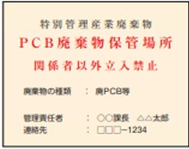 保管場所の表示例