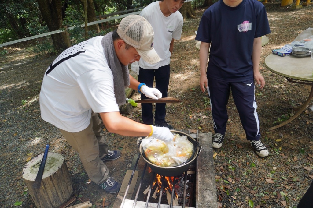 防災クッキングの模様