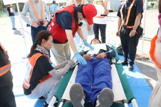 明海地区産業基地応急救護所の訓練を実施しました