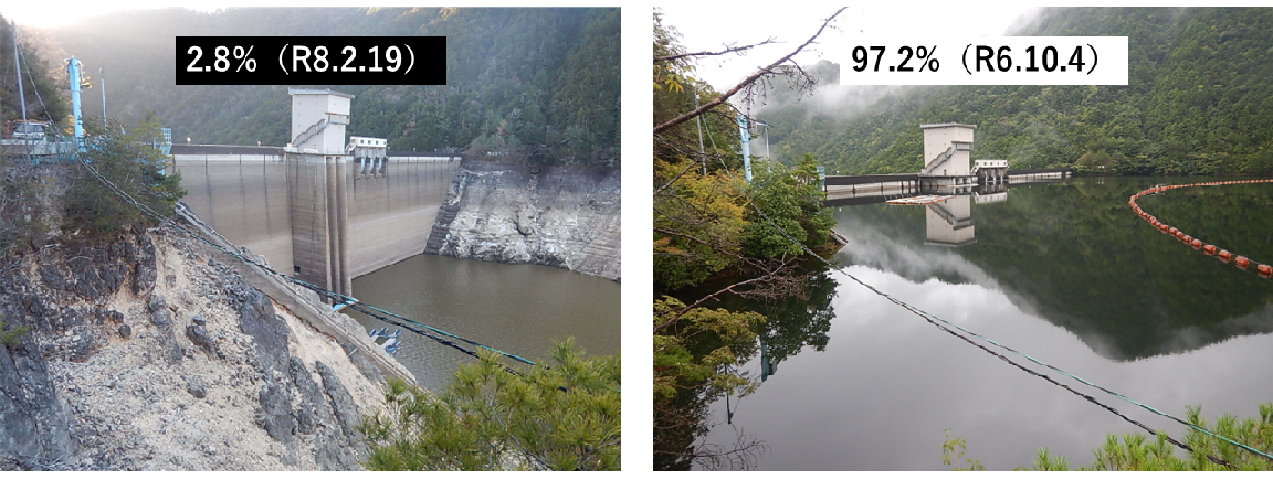 宇連ダムの様子