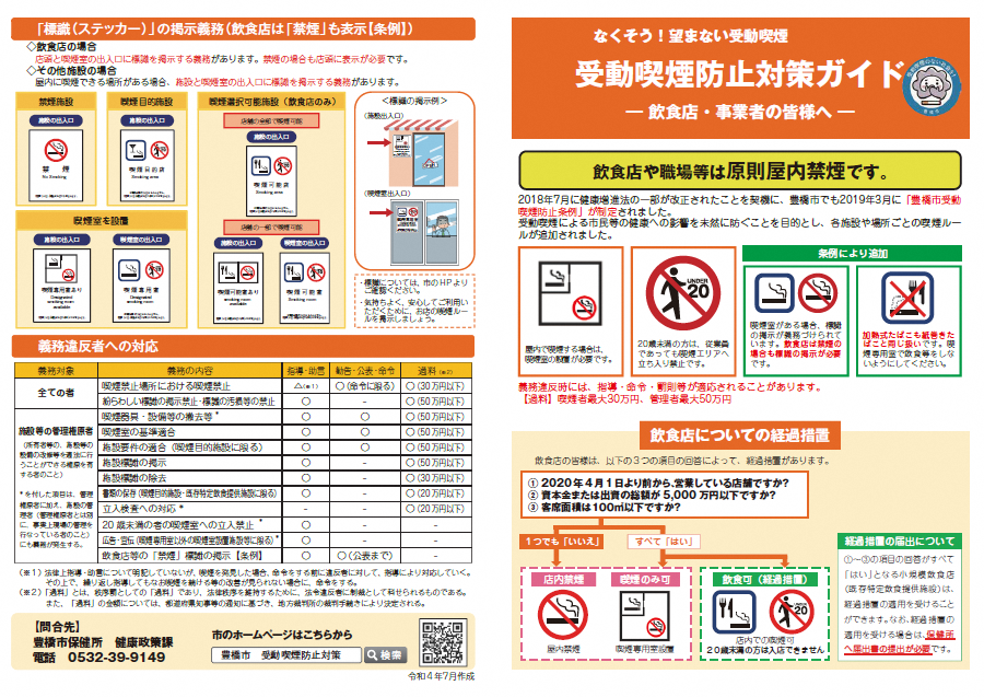 受動喫煙リーフレット表